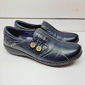 Clarks Leather Navy Blue Shoes Women's Size 7.5